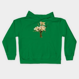 Double Narcissi Spring Flower Daffodil Bouquet Cut Out Kids Hoodie